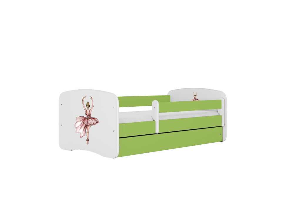 Cama 140 x70 cm Kocot Kids com colchão BabyDreams Dancer Green
