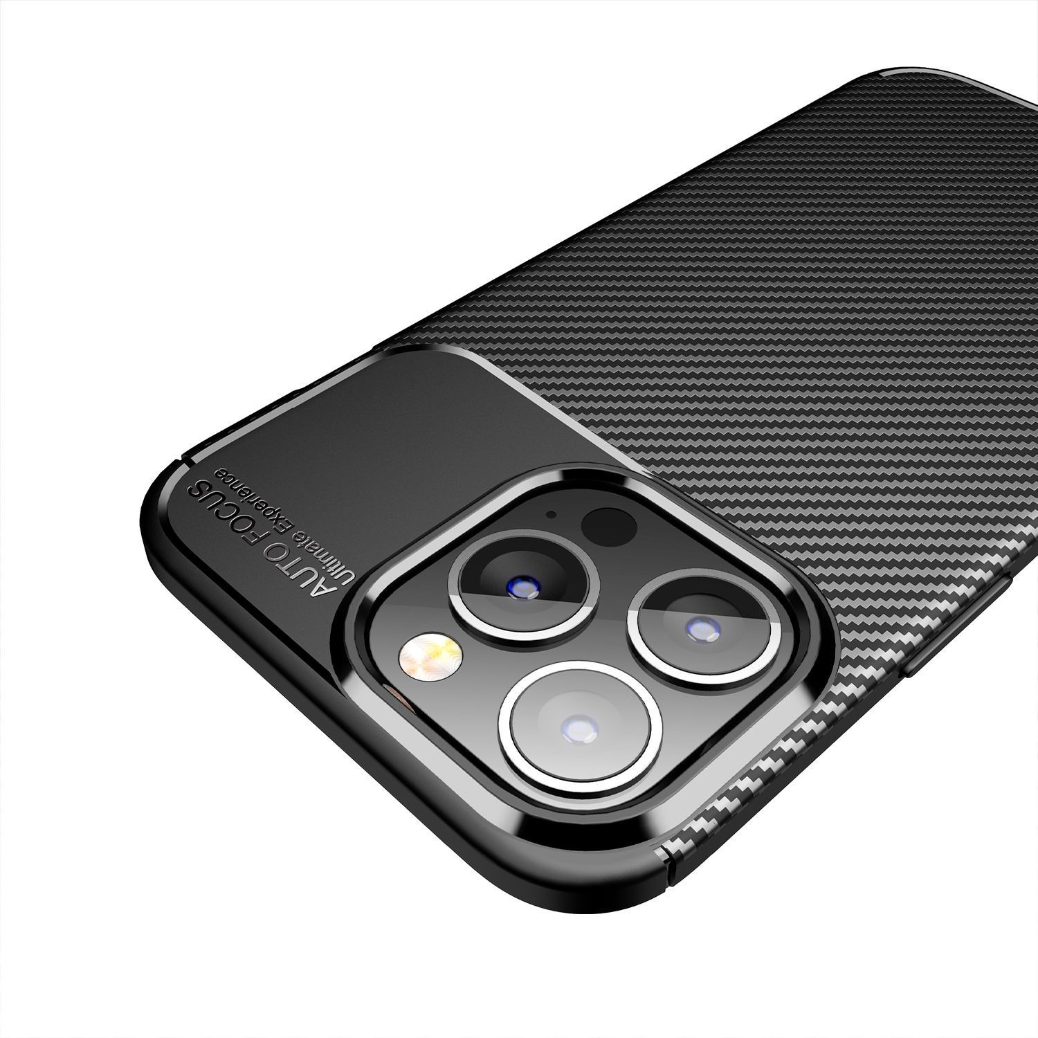 Capa Silicone Carbon Premium iPhone 13 Pro Max Preto