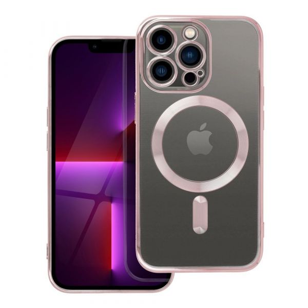 Electro Mag Cover Case Compatible With Magsafe para iphone 13 Pro Rose Gold