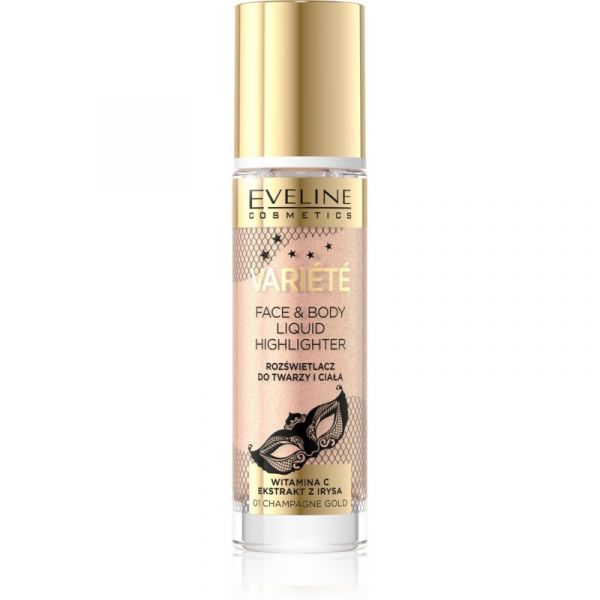 Eveline Variété Iluminador Líquido e Corpo Tom 01 Champagne Gold 30ml