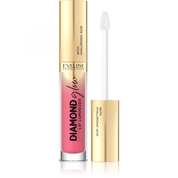 Eveline Diamond Glow Lip Gloss Brilhante com Ácido Hialurónico Tom 09 Peach Dream 4,5ml