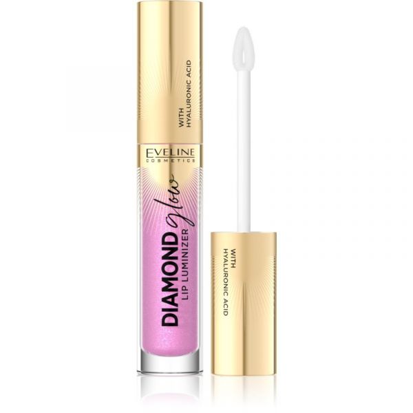 Eveline Diamond Glow Lip Gloss Brilhante com Ácido Hialurónico Tom 10 Rose Violet 4,5ml