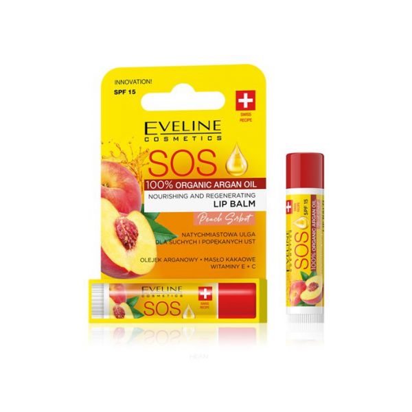 Eveline SOS Bálsamo Labial Pêssego FPS15 4.5ml
