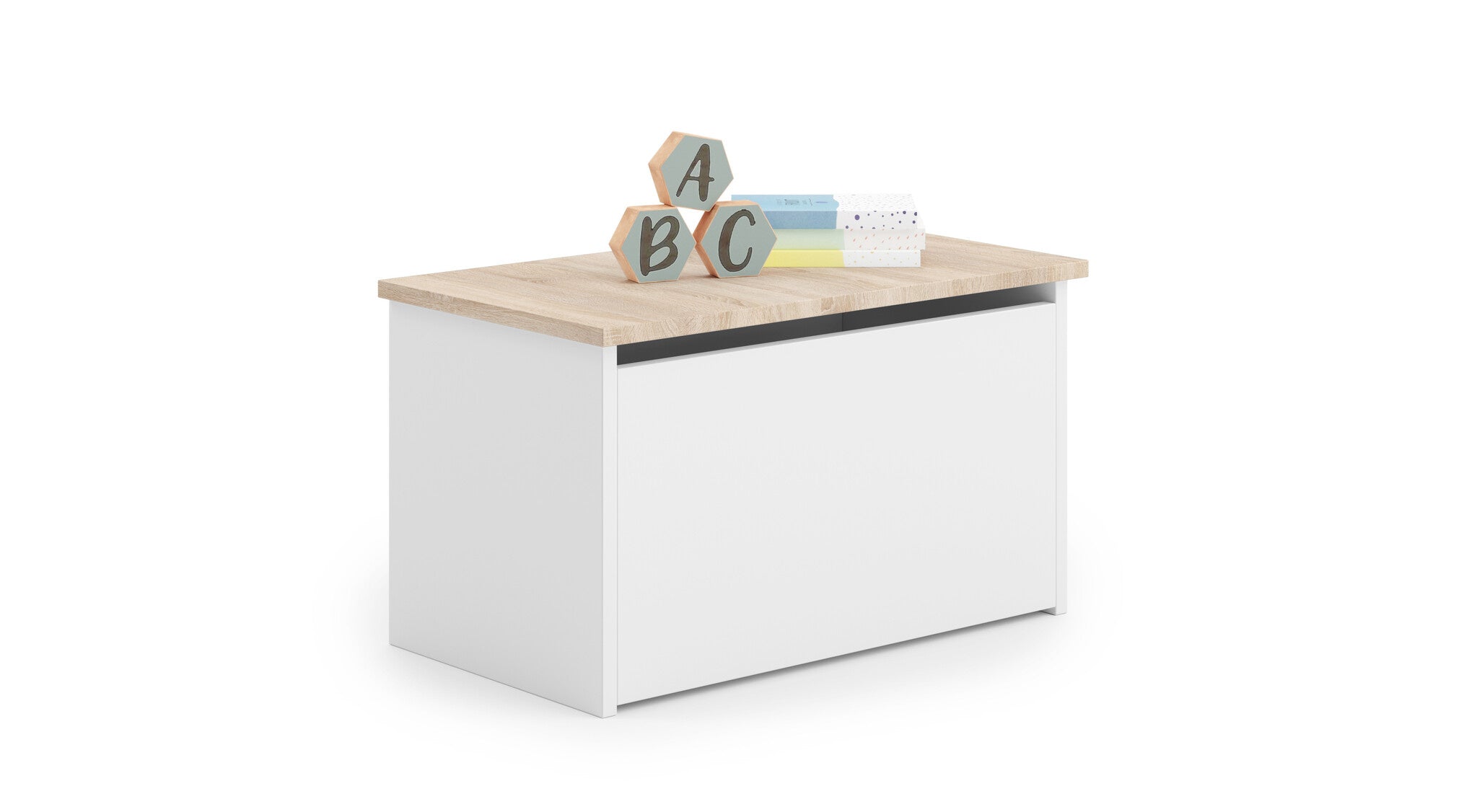Caixa brinquedos Daria 42x40x73 cm branco castanho