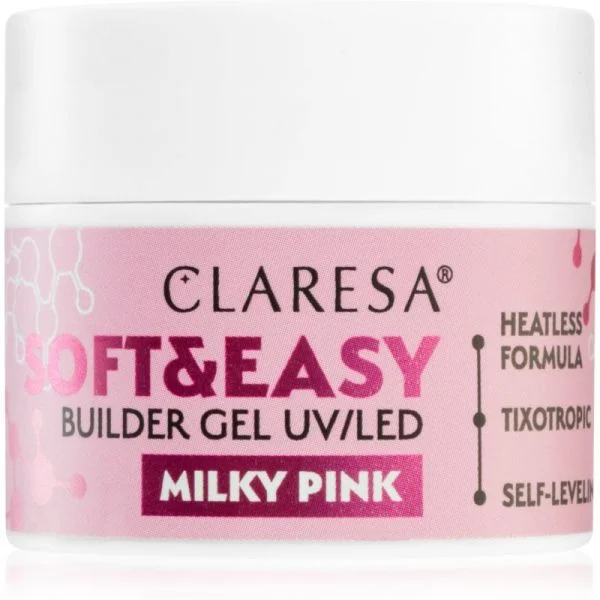 Claresa Soft&easy Builder Gel Primer em Gel para Unhas Tom Milky Pink 12 g
