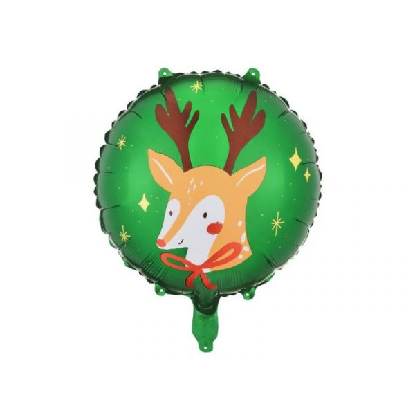Partydeco Balão Foil Rena em Fundo Verde - 530007468