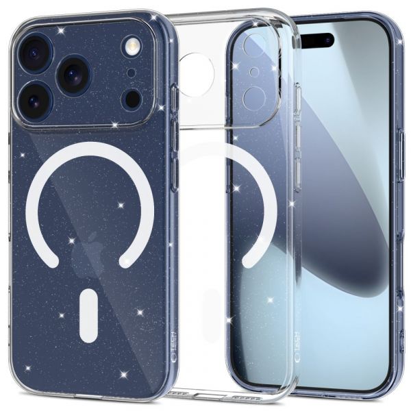 Capa para iPhone 17 Pro Max Magsafe Flexair Clear Glitter