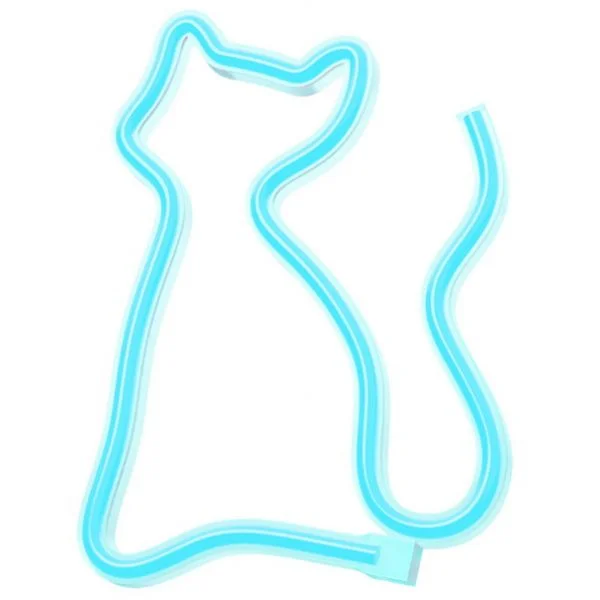 Neon LED Cat Turquesa Bateria + USB - MI974377
