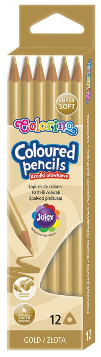 Pack 12 Lápis Cor Colorino Dourado