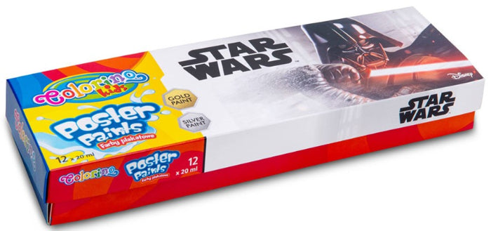Caixa 12 Cores Pintura Colorino Disney Star Wars