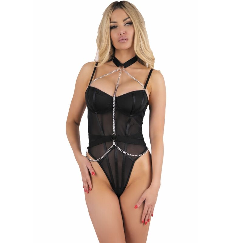 Livco Corsetti Fashion – Melisenda Cf 1709 Roupão De Banho + Camiseta + Tanga Preto S