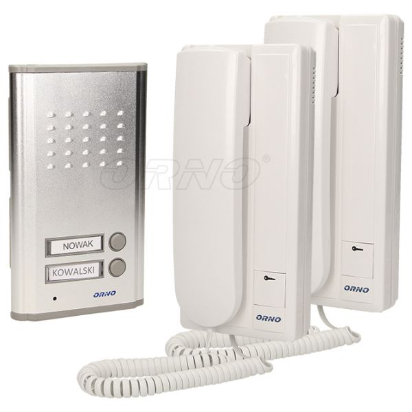 Orno Kit Campainha com Duas Unidades Interiores De Intercomunicadores Branco - OR-DOM-RL-903