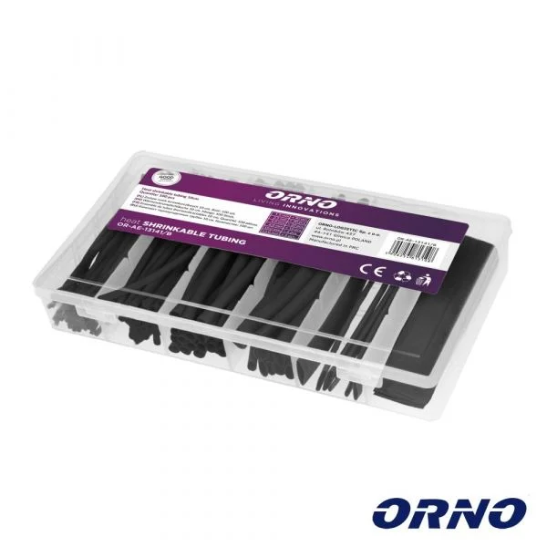 Orno Conjunto de Tubos Manga Termoretráctil Preto 100 Peças Or-ae-13141/b