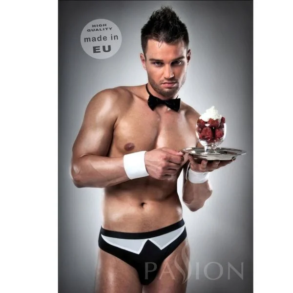 Passion Men Fantasia Empregado Sexy 020 Branco/Preto S/M - D-203440