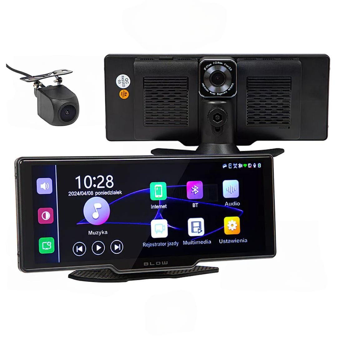 Blow CarPlay 5.0 sem fios 10.26'' com dashcam e câmara traseira