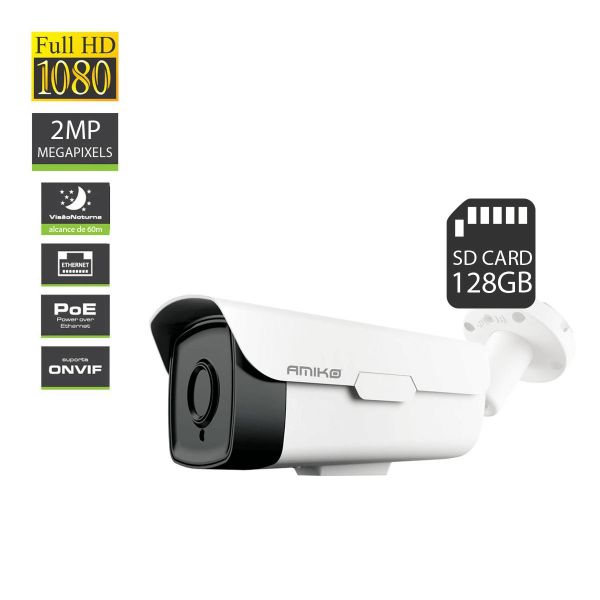 Amiko IPCAM BW60M200POE 2MP Visão Noturna Cores POE