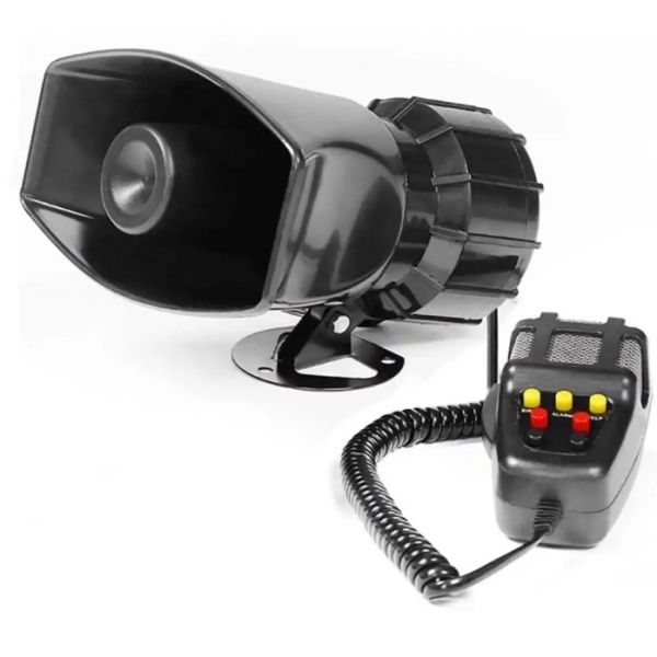 CARSOUND Megafone para veículos 110db 60W 12V comunicador de voz cabo extensível 7 sons sirene