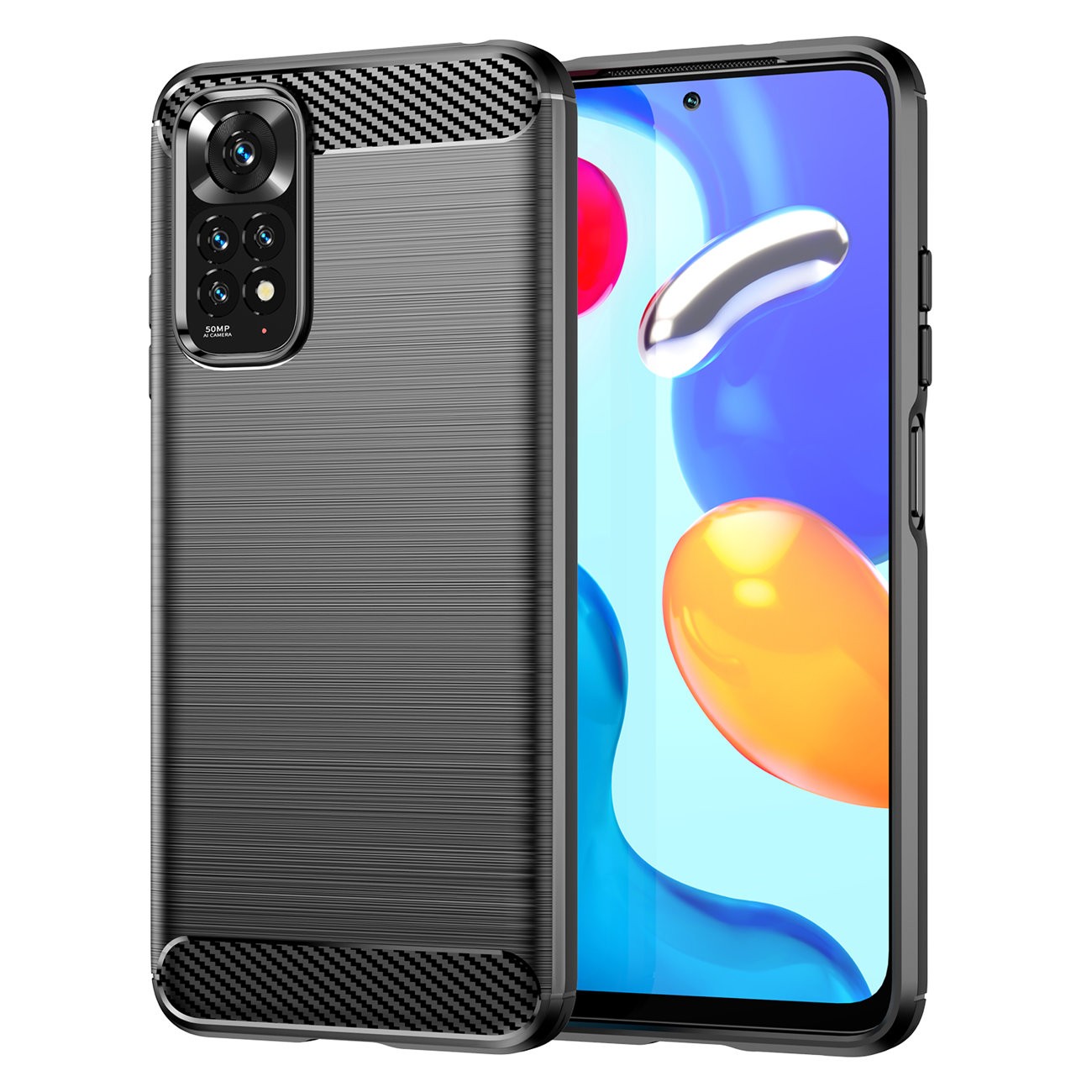 Capa Silicone Carbon Xiaomi Redmi Note 11/ 11s Preto
