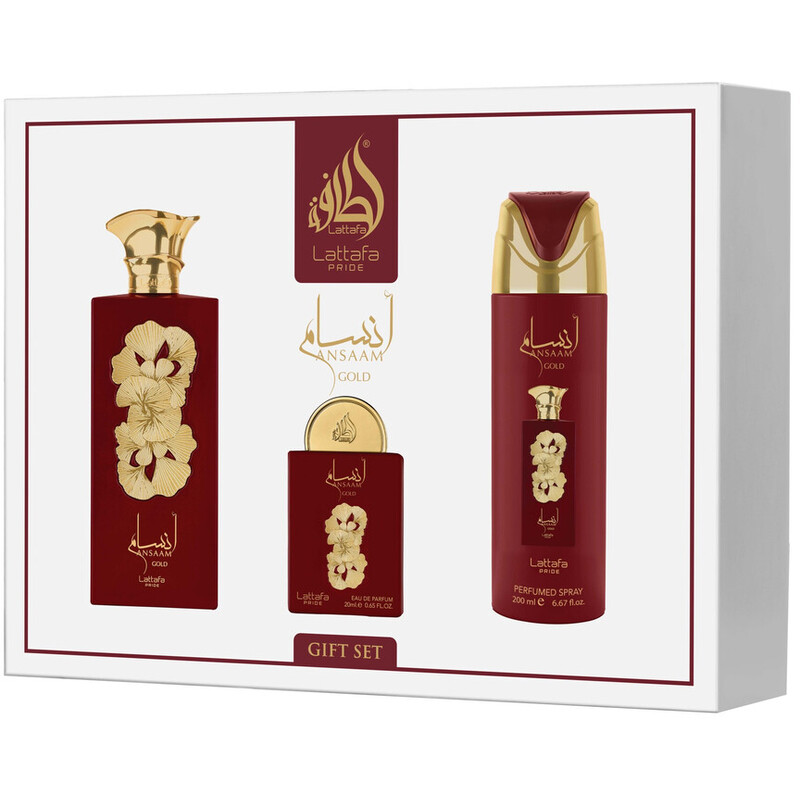 Conjunto Ansaam Gold EDP 100 ml, Desodorizante 200 ml a EDP 20 ml