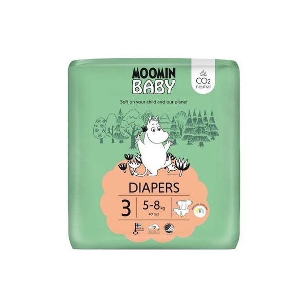 Fraldas Moomin Baby T3 (5-8Kg) 48 Unidades