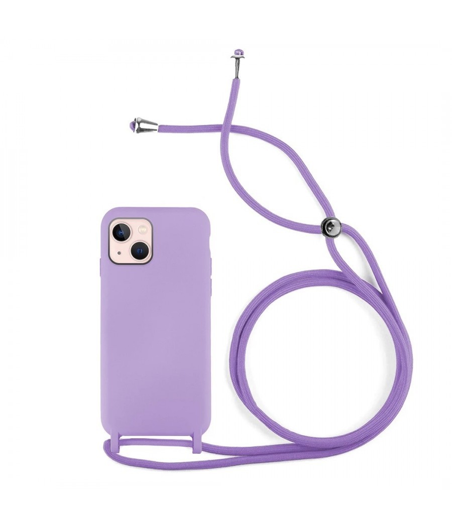 Capa Silicone Líquido iPhone 13 Mini Cordão Lilás