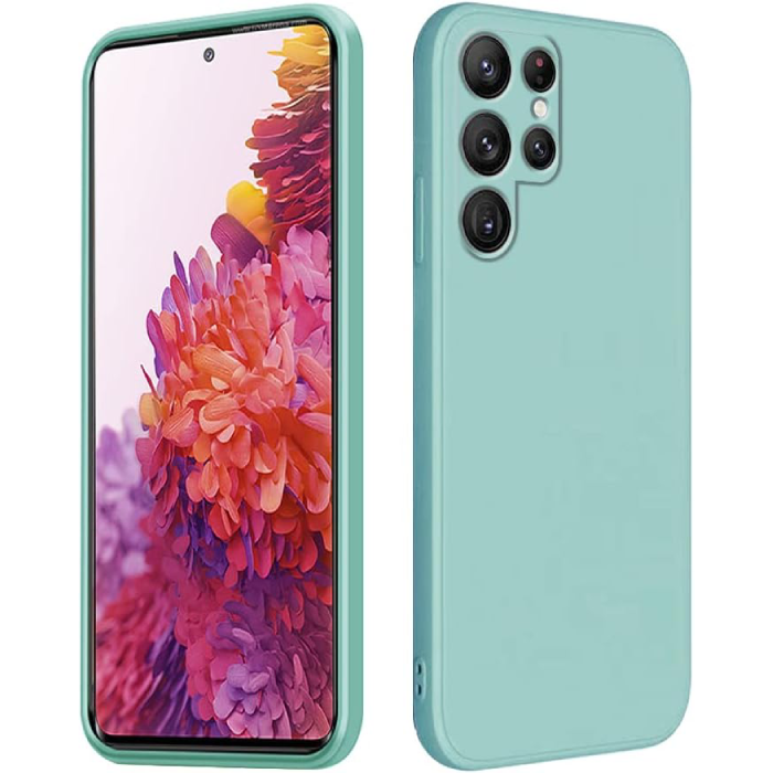 Capa Silicone Líquido Samsung S21 Ultra Verde Água