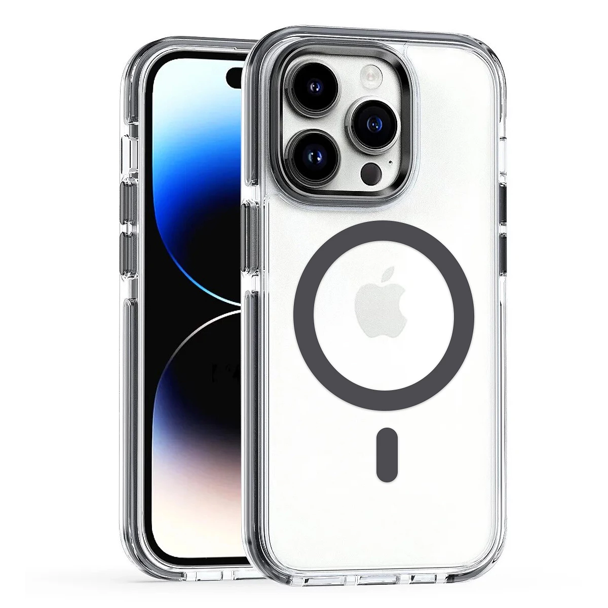 Capa Transparente Magsafe Premium iPhone 14 Pro Max Preto