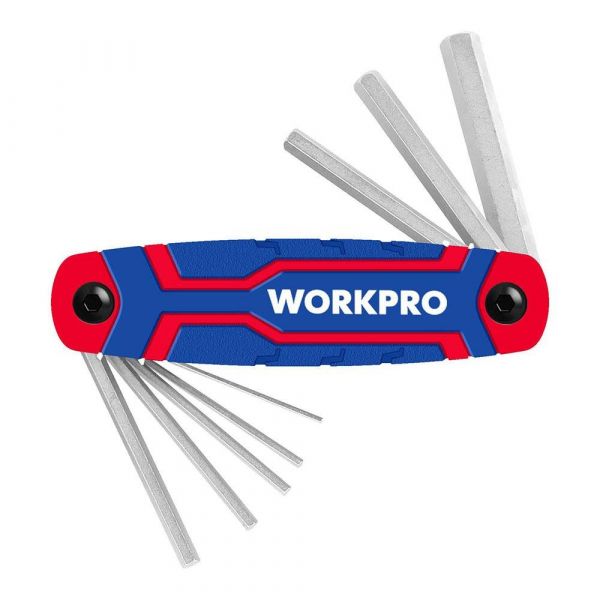 Workpro Conjunto de Chaves Allen Dobráveis Métricas 8 Peças