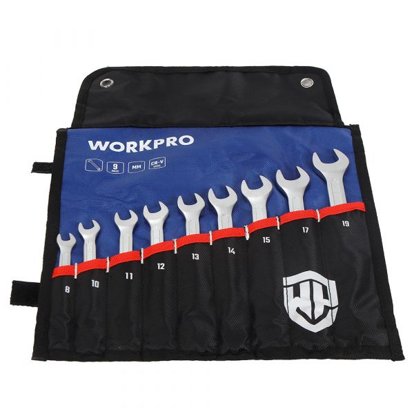 WORKPRO Conjunto de Chaves Fixas Combinadas com Carraca 21130