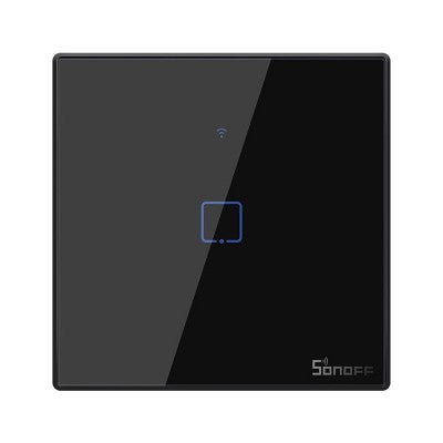 Sonoff T3EU1C-TX Preto Interruptor de Parede Simples Táctil Inteligente WiFi+RF