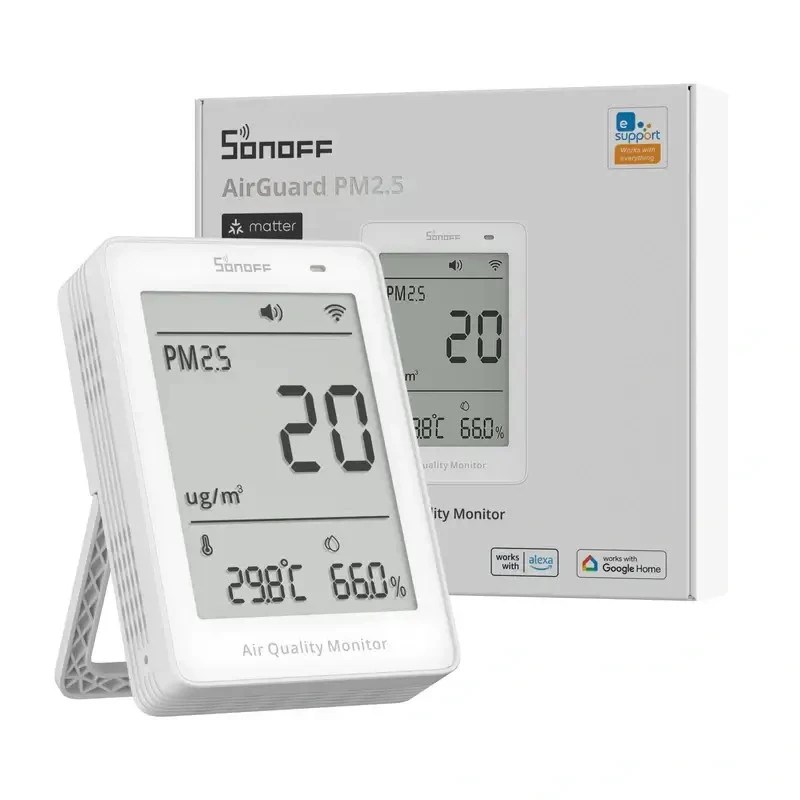 Monitor Qualidade do Ar Wifi/Matter – SONOFF SAWF-07P AirGuard PM2.5/PM10