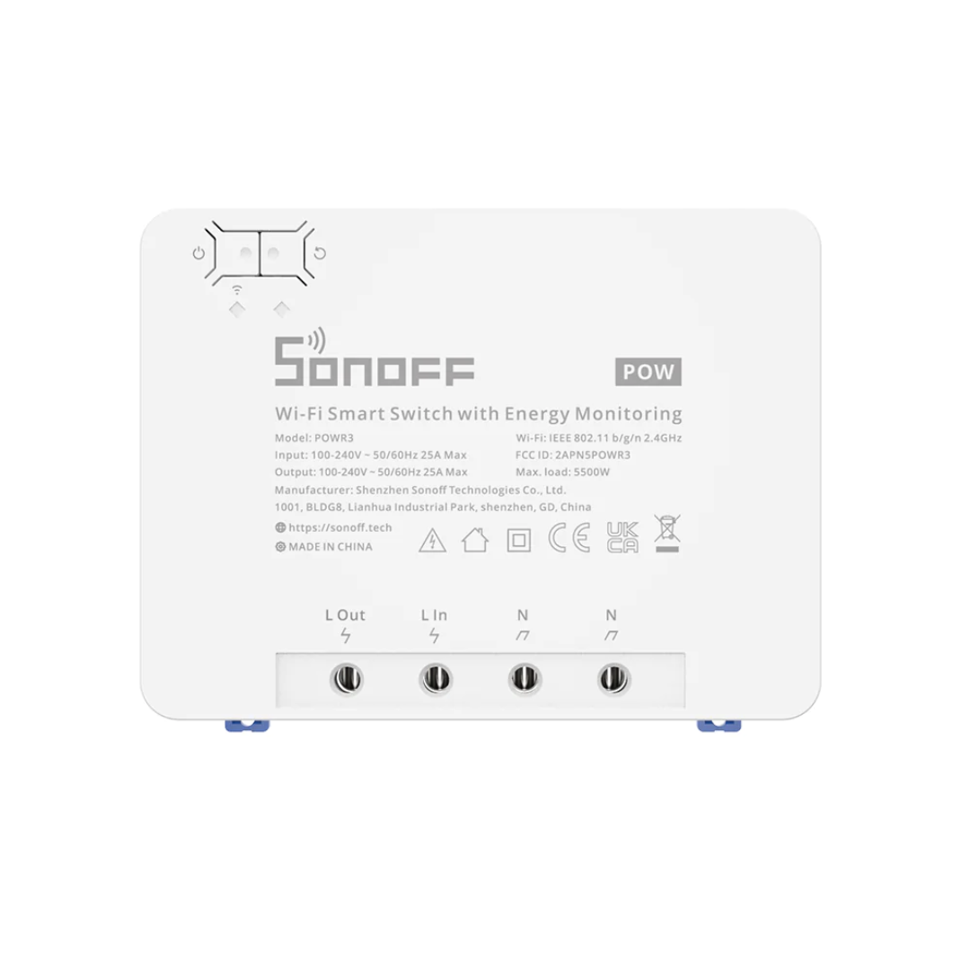 Sonoff Interruptor Inteligente POWR3 Wi-fi C/medição de Energia Branco