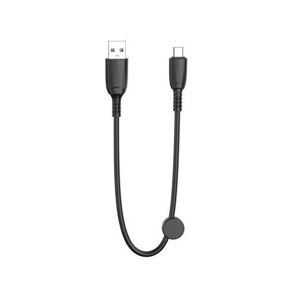 XO NB247 Cabo Carregamento Rápido USB para Micro USB 6A 25cm com Clipe Black