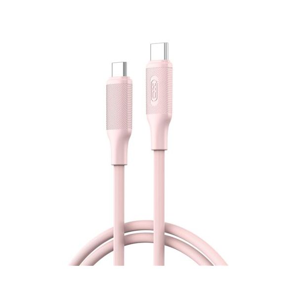 XO NBQ265B Cabo USB-C Macho para USB-C Macho 60W 1m Rosa