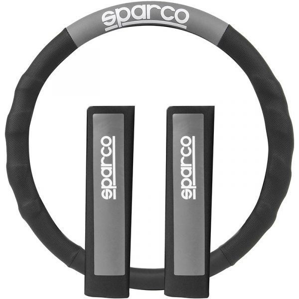 Sparco Cobertura de Volante Corsa + Almofadas Cinza