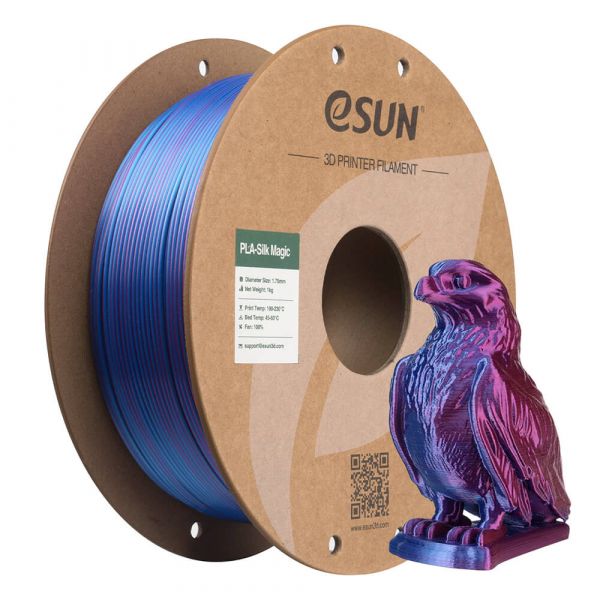eSUN Filamento ePLA-Silk Magic Dual Colors 1.75mm 1Kg Vermelho Azul