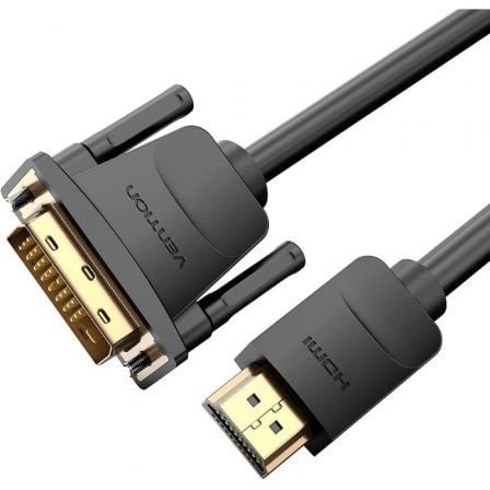 Cable Conversor Vention / 1,5m / DVI-D Macho - HDMI Macho / Preto / VEN-CAB_ABFBG