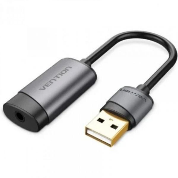 Vention Placa de Som USB Macho para Jack 3.5 Fêmea