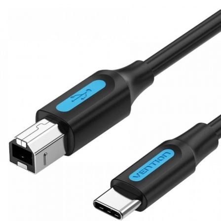 Cabo USB 2.0 Vention / Tipo-B Macho - Tipo-C Macho / 480Mbps / 1m / Preto / VEN-CAB_CQUBF