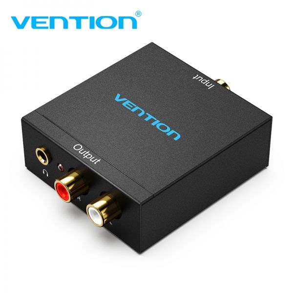Vention Conversor de Áudio Digital para Analógico BDFB0-EU Toslink RCA para 2x RCA Preto
