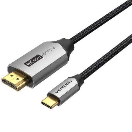 Cabo Conversor HDMI 2.0 4K Vention CRBBG / USB Tipo-C Macho - HDMI Macho / 1.5m / Preto
