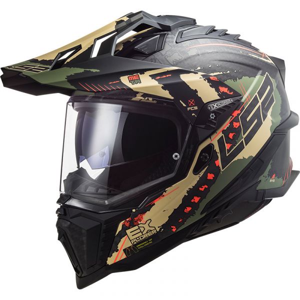 LS2 Capacetes MX701 Explorer C 2206 Extend Matt Military Green L
