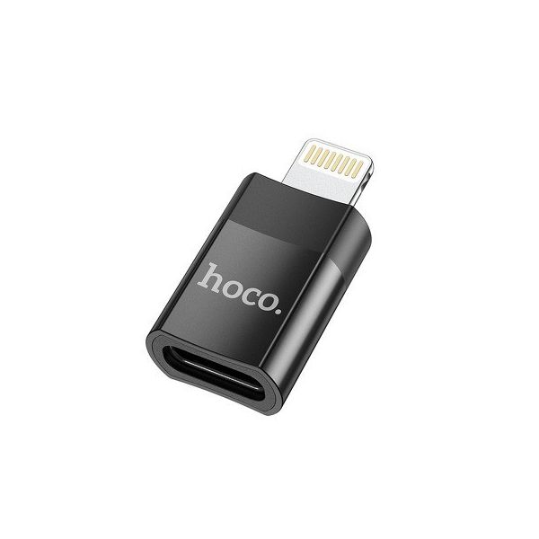 Hoco Adaptador do Tipo C Fêmea para Lightning 8 Pinos Ua17 Preto