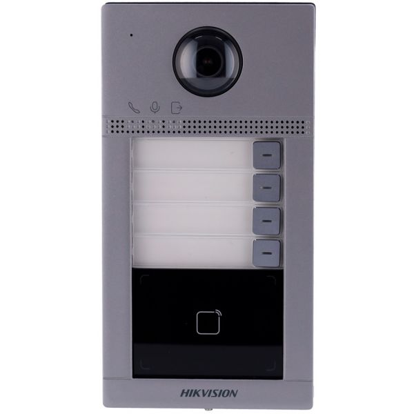 Hik Vision Botoneira Ip C/ Câmara 2Mpx P/ 4 Apartamentos - DS-KV8413-WME1(C)H