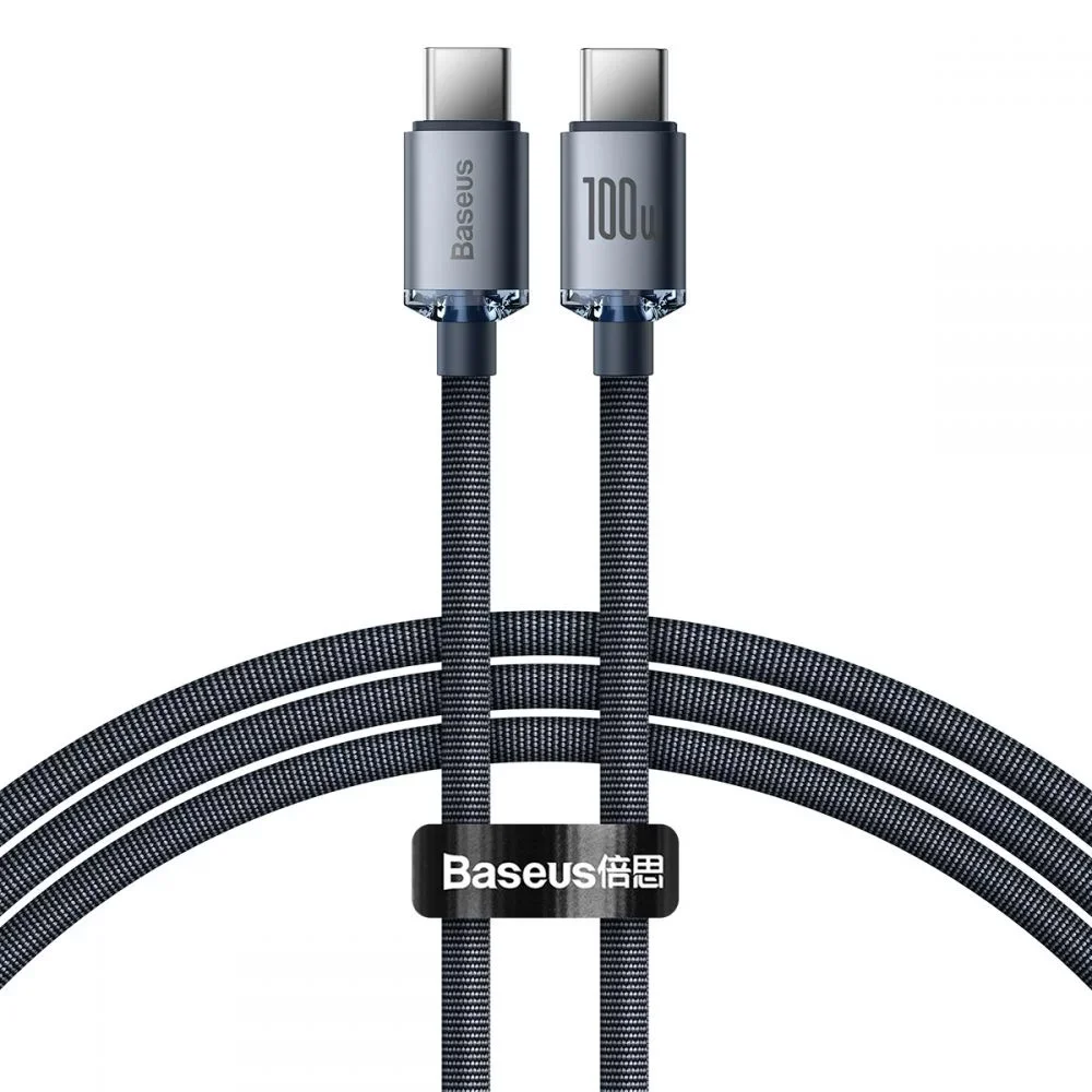 Cabo USB-C Baseus Crystal Shine PD 100W 1.2m Preto