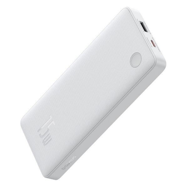 Powerbank Baseus Air Lite 10000Mah 15W Branca + Cabo Usb-C 30Cm