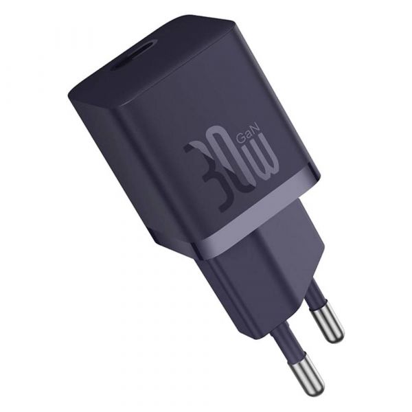 Baseus Carregador de Tomada Type-C GaN5 1C Fast Charge (Mini) 30W Roxo