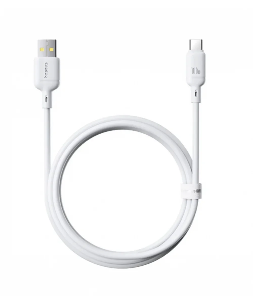 Cabo Silky Series Carregamento Rápido USB para Type-C 100W 1m Branco