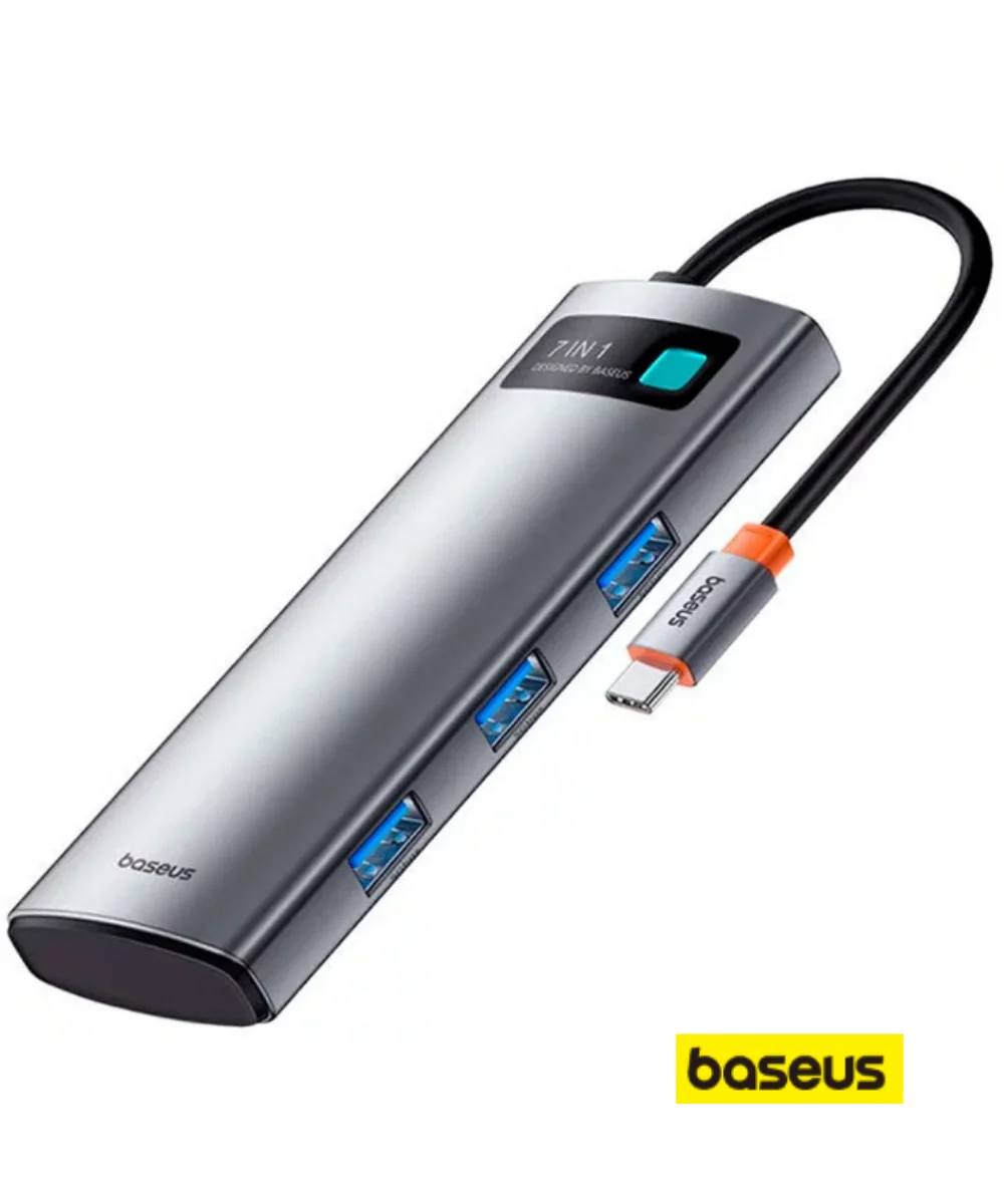 Adaptador Baseus Joystar 7 em 1 Hub USB-C (HDMI + SD/TF + PD)