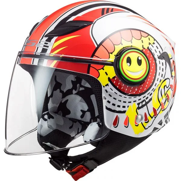 LS2 Capacete OF602 Funny Mini Sluch Red White M